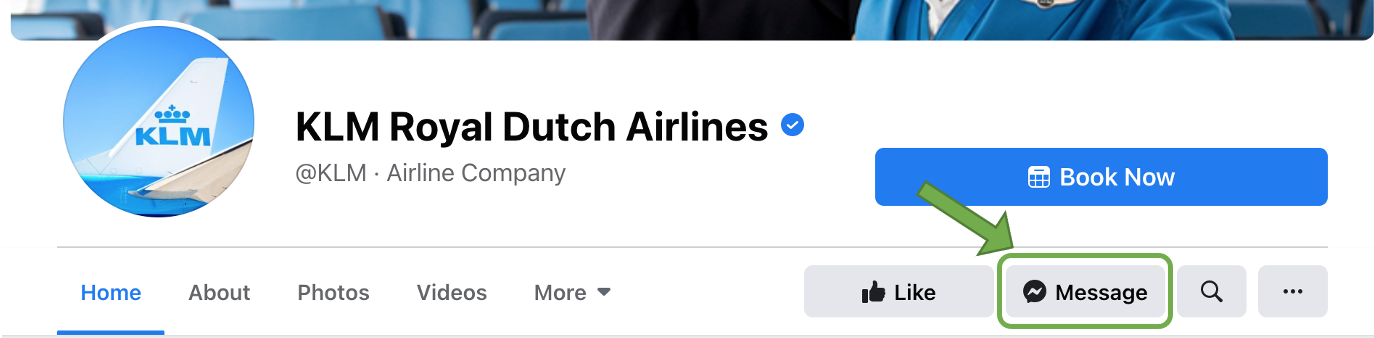 Kontakt KLM på Facebook